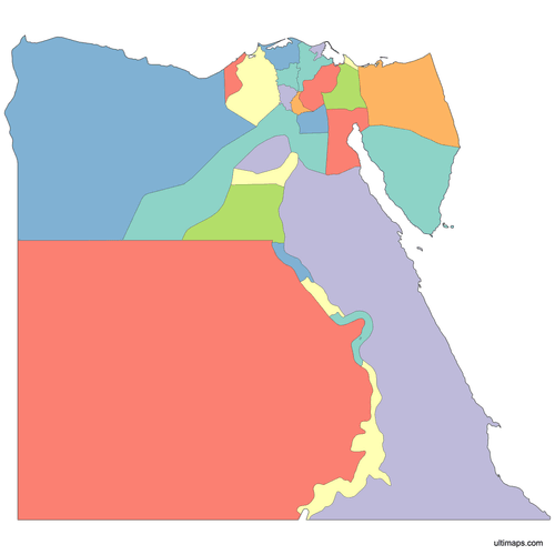 Preview of Colored Map of Egypt Governorates