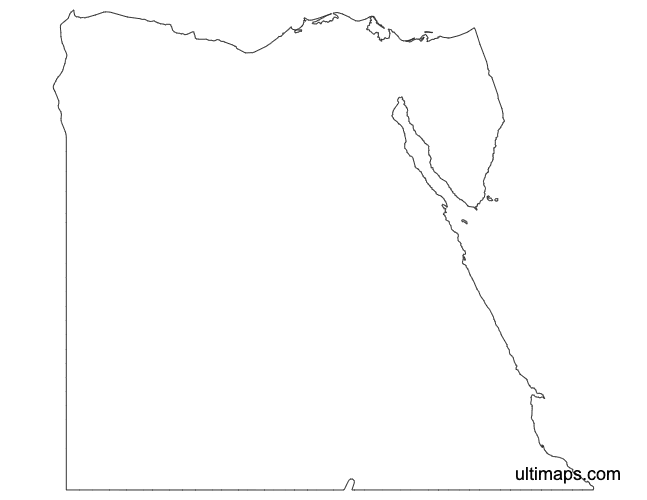 Preview of Outline Map of Egypt Governorates (A4)