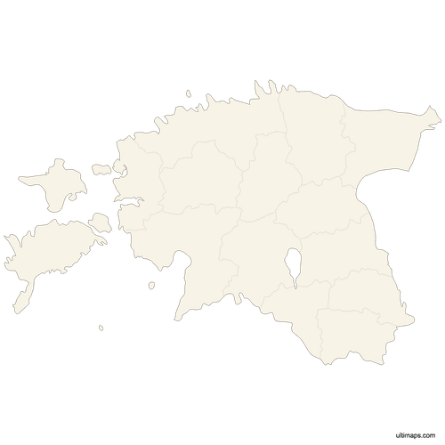Preview of Blank Estonia Map with Counties