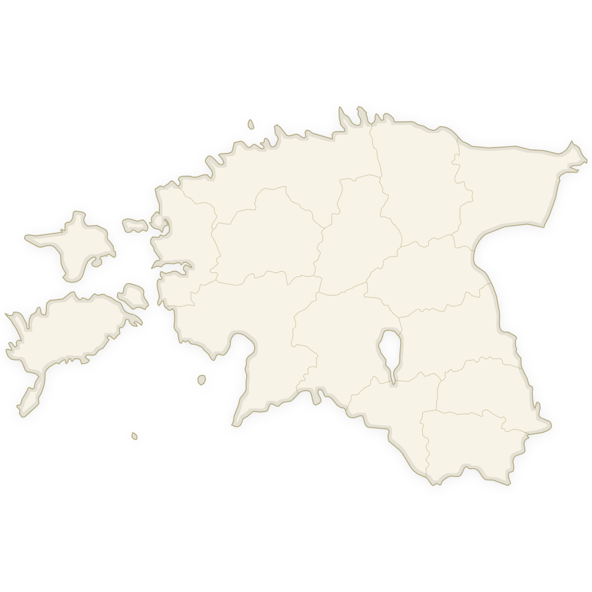 Blank map of Estonia with Counties