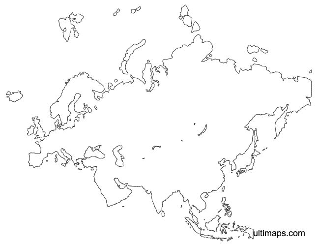 Preview of Outline Map of Eurasia (A4)