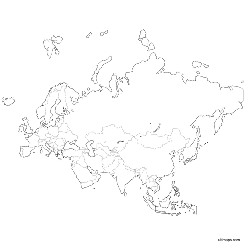 Preview of Outlined Map of Eurasia