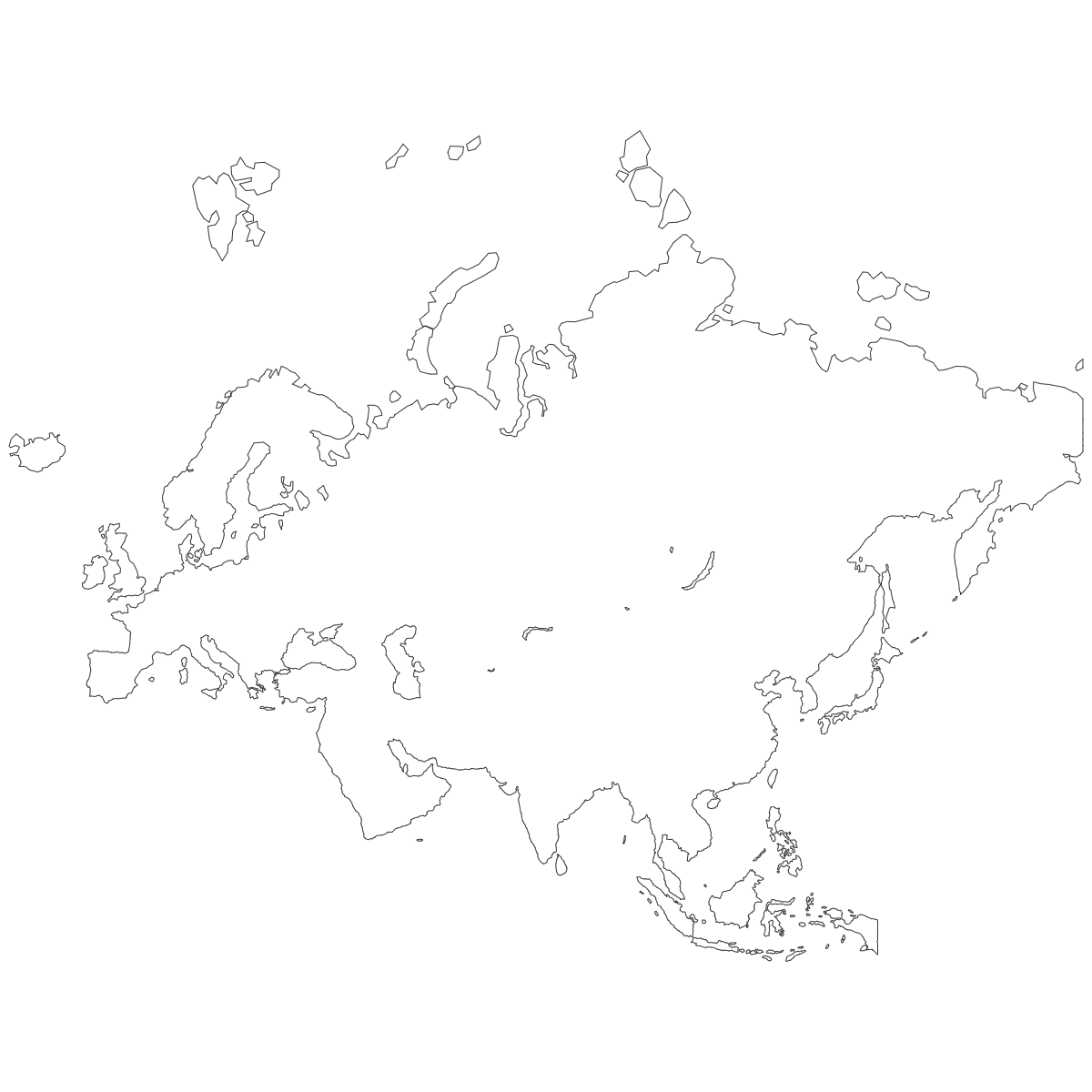 Outline Map of Eurasia