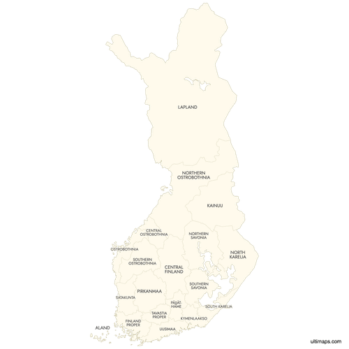 Preview of Labeled Map of Finland Regions