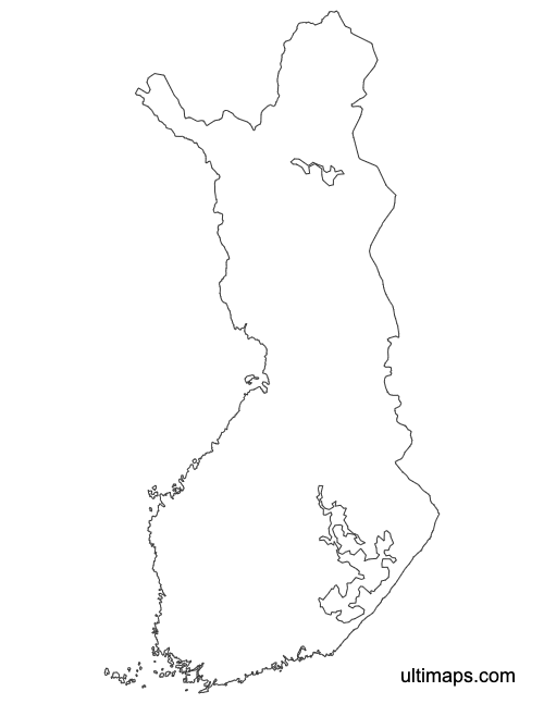Preview of Outline Map of Finland Regions (A4)