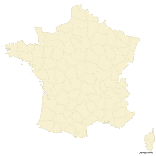 Preview of Vector Map of France Departments