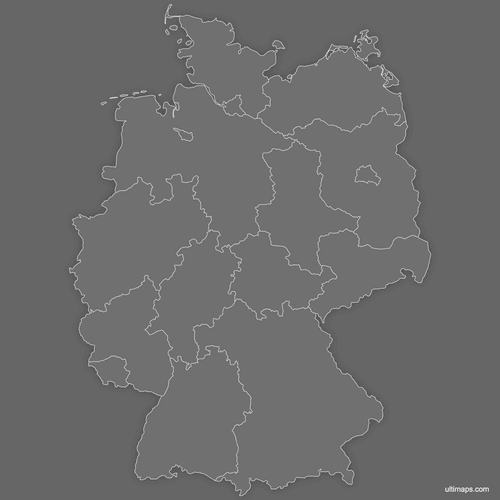 Preview of Blank Germany States Map (Dark)