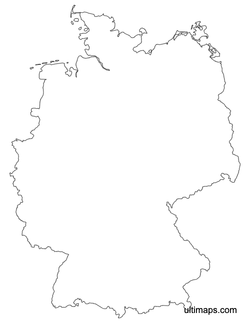 Preview of Outline Germany States Map (A4)