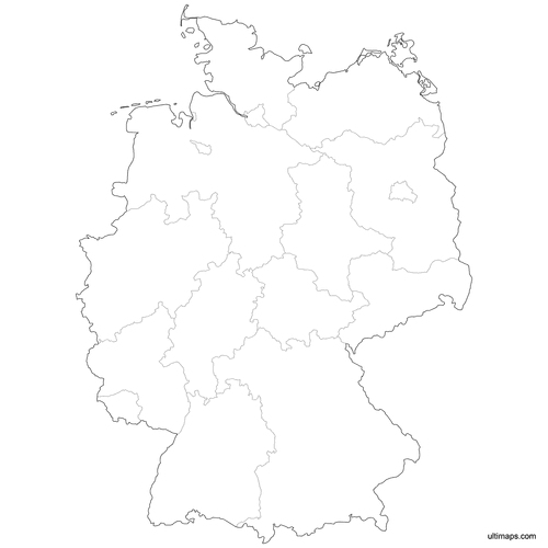 Preview of Outlined Germany States Map