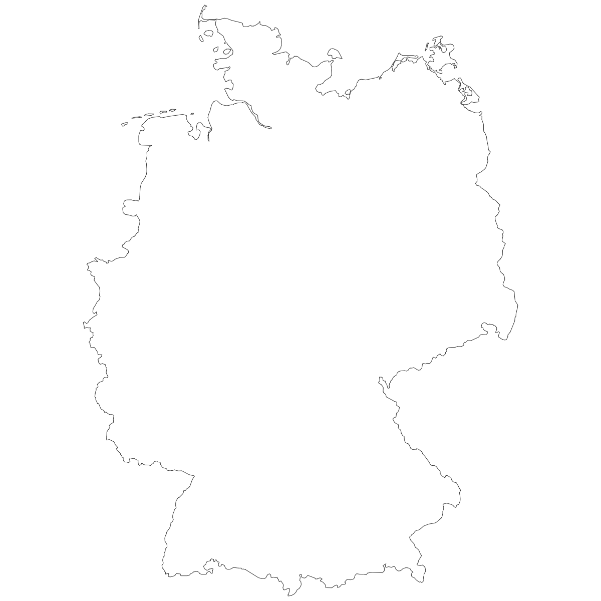 Outline Germany States Map