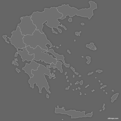 Preview of Blank Map of Greece Regions (Dark)