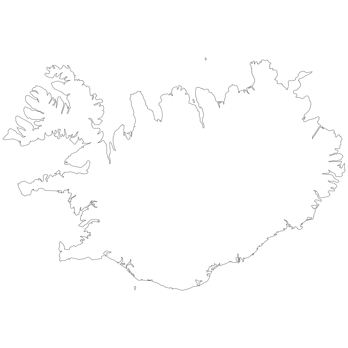 Outline map of Iceland