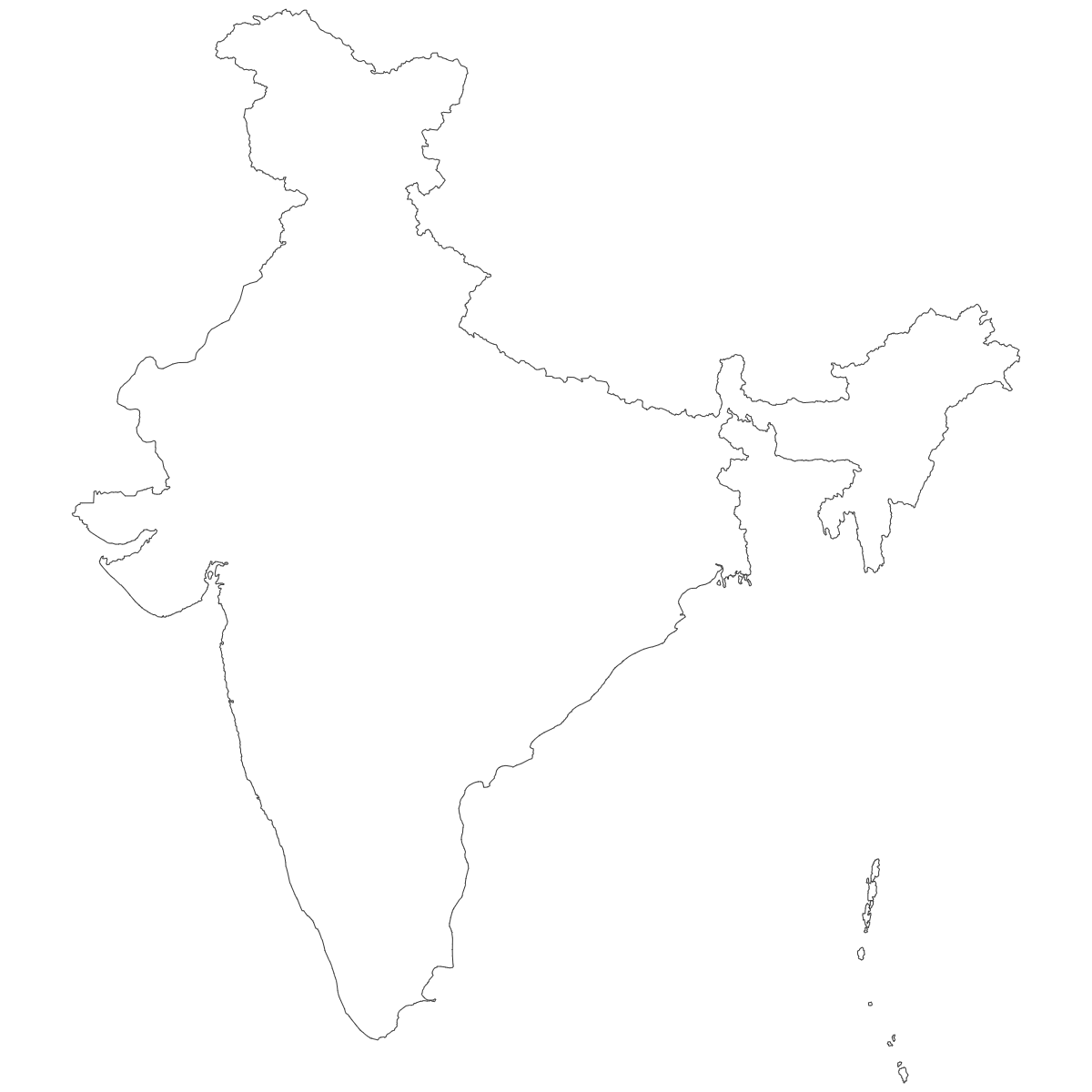 Outline Map of India
