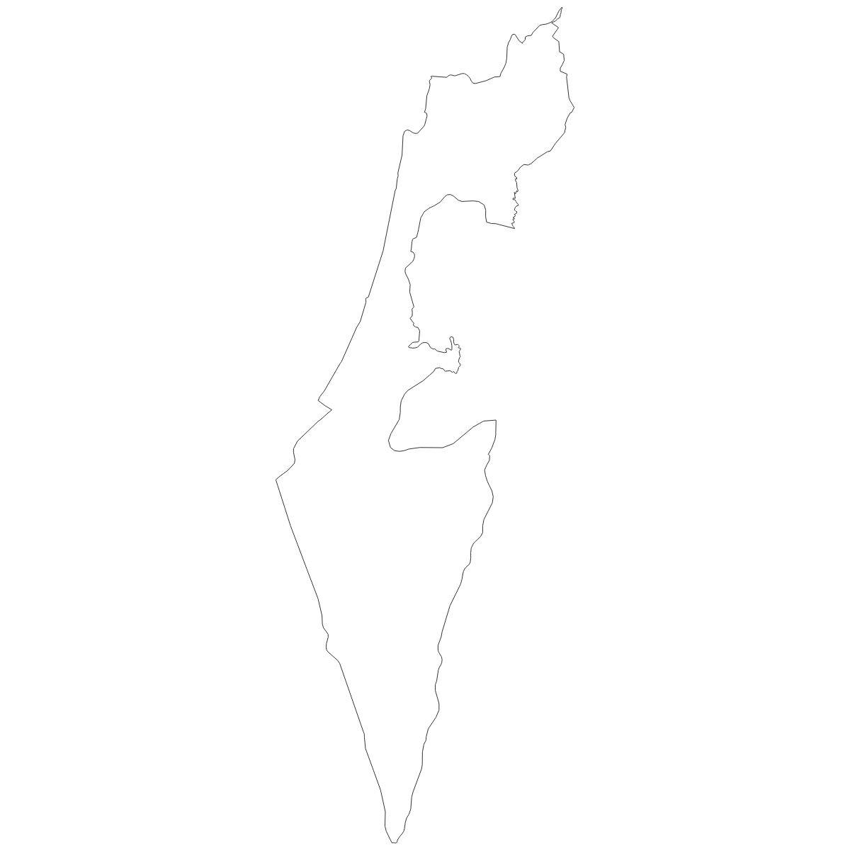 Outline map of Israel