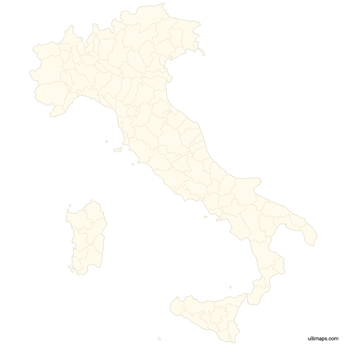 Preview of Blank Map of Italy Provinces