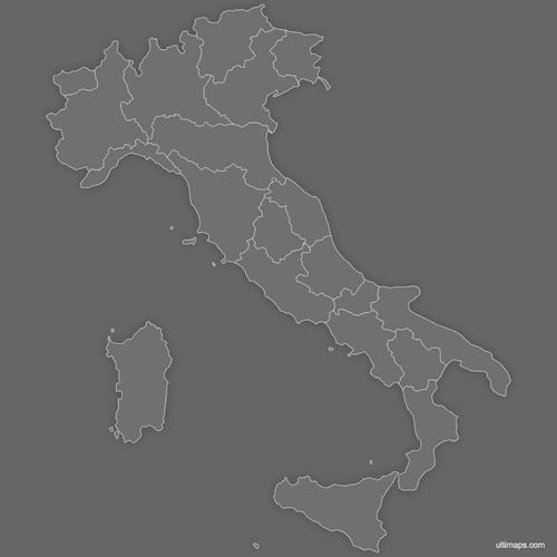 Preview of Blank Map of Italy Regions (Dark)