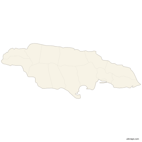 Preview of Vector Jamaica Map with Parishes