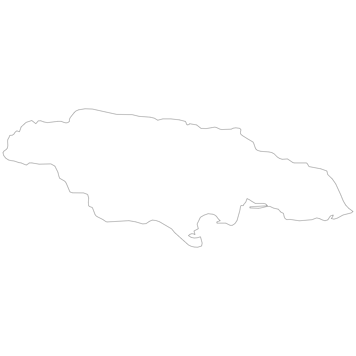 Outline map of Jamaica