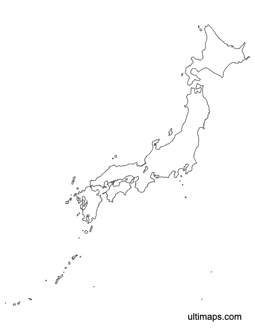 Preview of Outline Map of Japan Prefectures (Letter)