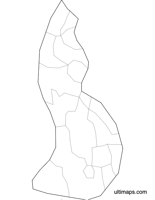 Preview of Blank Liechtenstein Map with Municipalities (Letter)