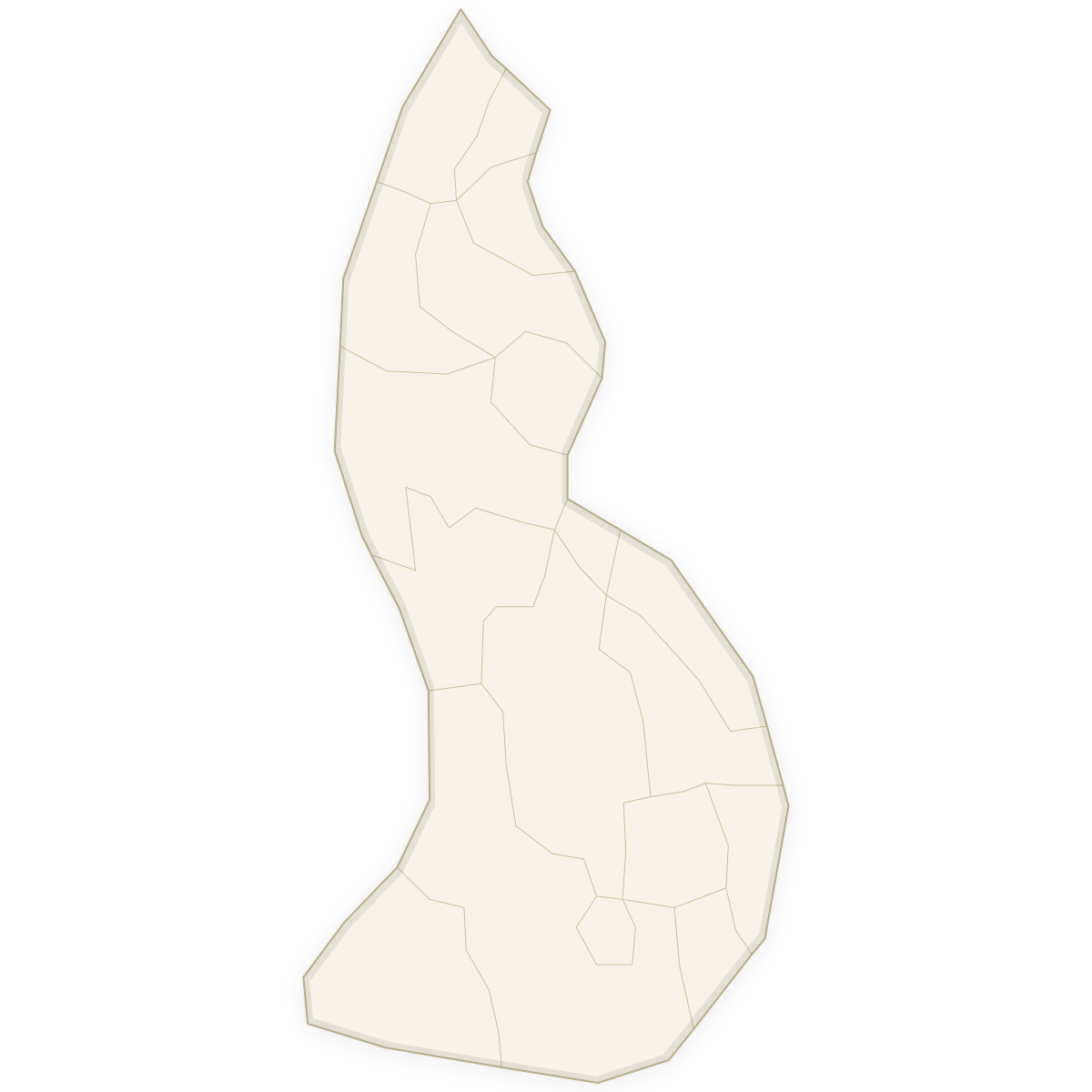 Blank map of Liechtenstein with Municipalities