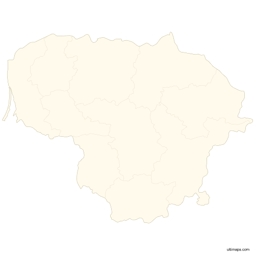 Preview of Vector Map of Lithuania Counties