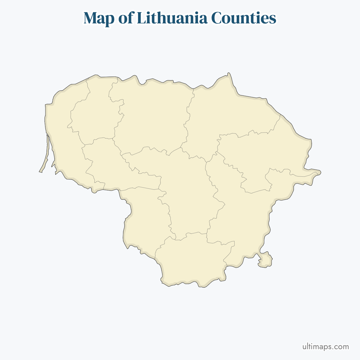 Map of Lithuania Counties