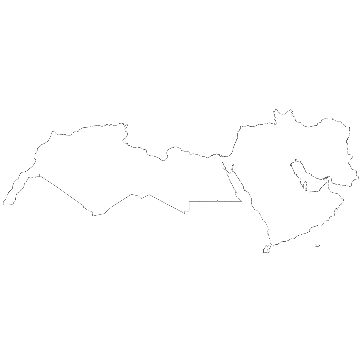 Outline Map of MENA Countries