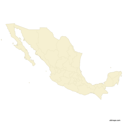 Preview of Blank Map of Mexico States