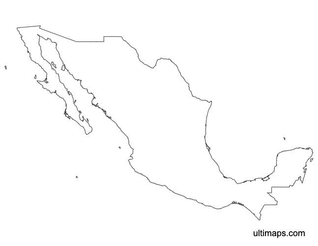 Preview of Outline Map of Mexico States (Letter)