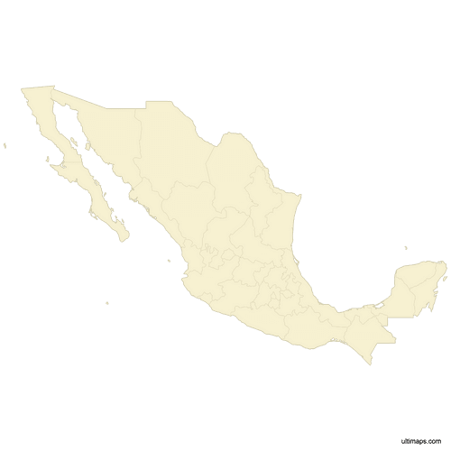 Preview of Vector Map of Mexico States
