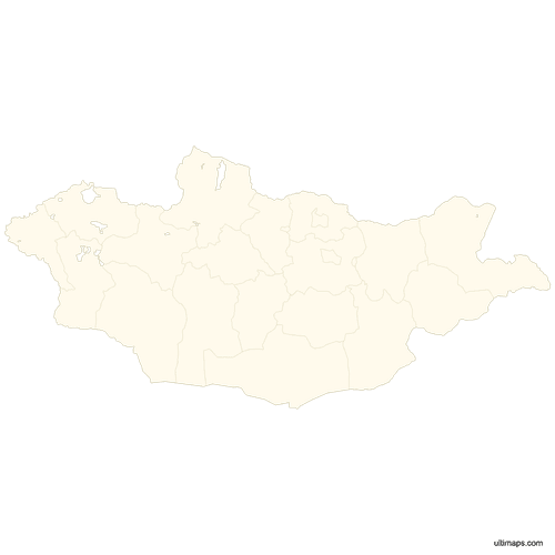 Preview of Blank Map of Mongolia Provinces