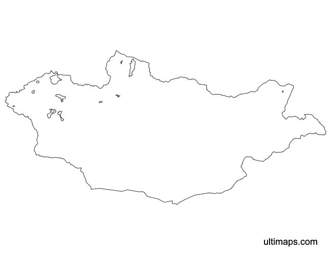 Preview of Outline Map of Mongolia Provinces (A4)