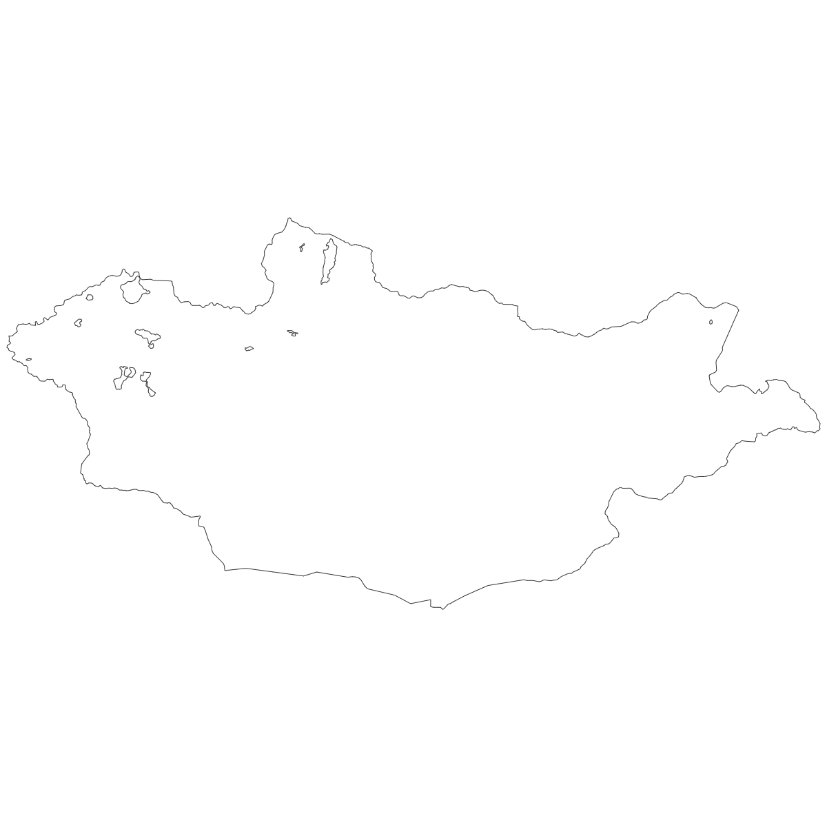Outline Map of Mongolia Provinces
