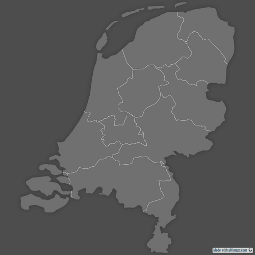 Preview of Blank Map of Netherlands Provinces (Dark)