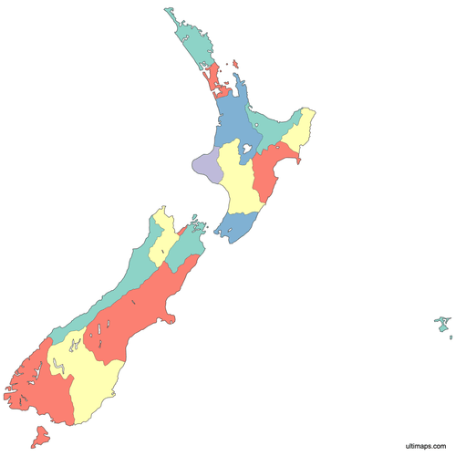 Preview of Colored Map of New Zealand