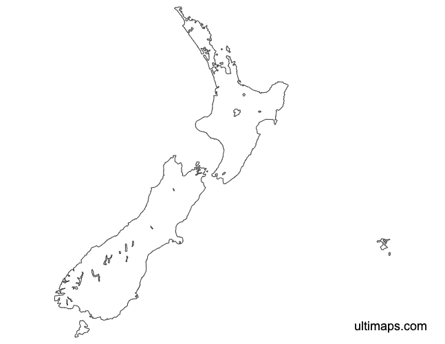 Preview of Outline Map of New Zealand Regions (Letter)