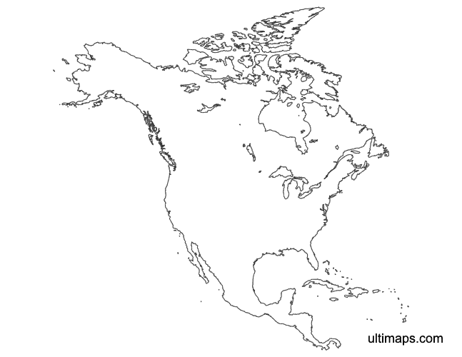 Preview of Outline Map of North America (Letter)
