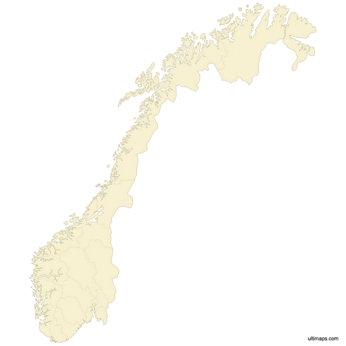 Preview of Blank Map of Norway Counties
