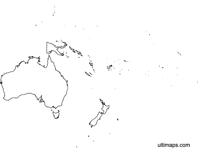 Preview of Blank Map of Oceania (Letter)
