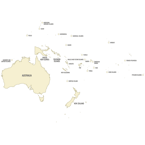 Preview of Labeled Map of Oceania