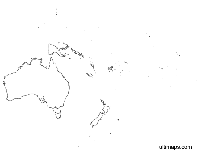 Preview of Outline Map of Oceania (A4)