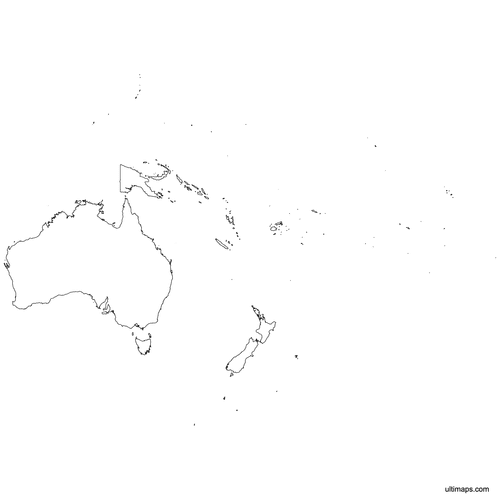 Preview of Outlined Map of Oceania