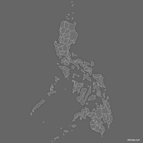 Preview of Blank Map of Philippines Provinces (Dark)