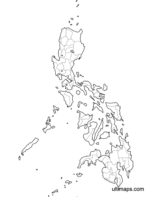 Preview of Blank Map of Philippines Provinces (Letter)
