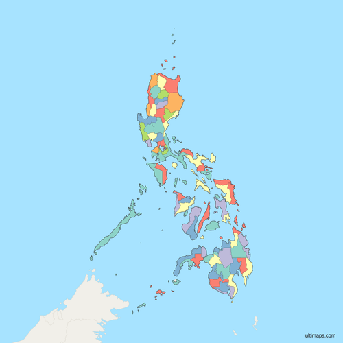 Political Map of the Philippines with Provinces