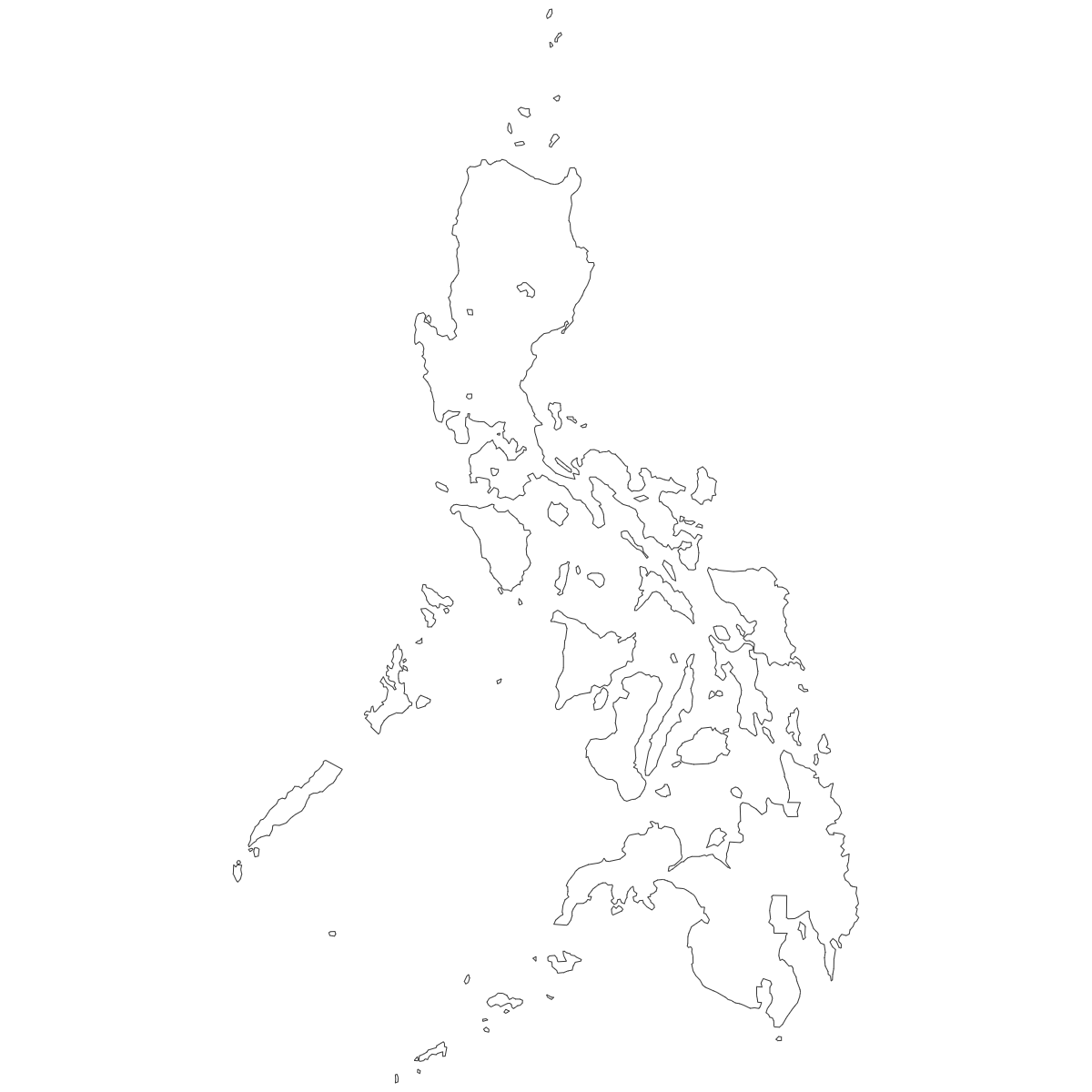 Outline Map of Philippines Provinces