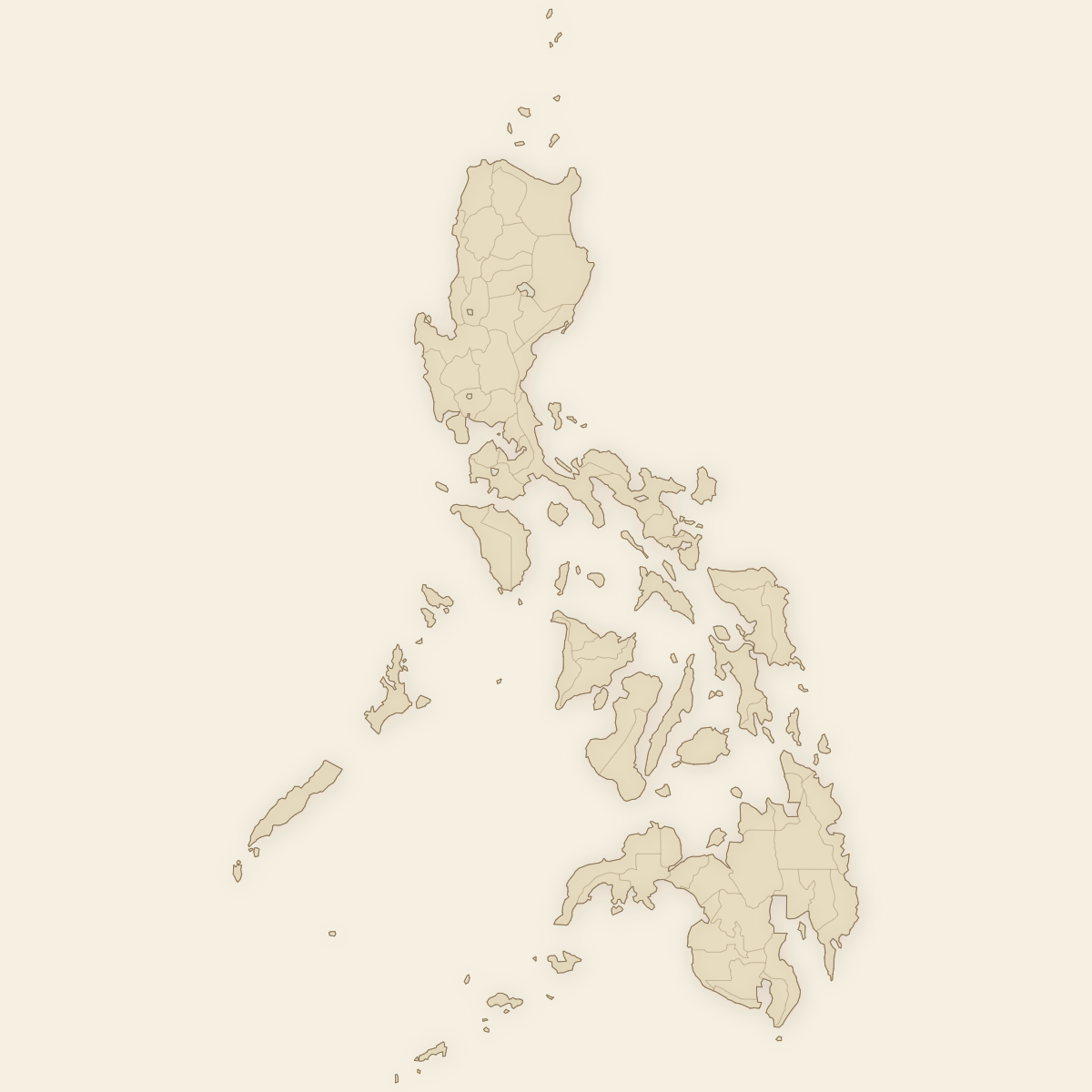 Styled Map of Philippines Provinces (Vintage Theme)
