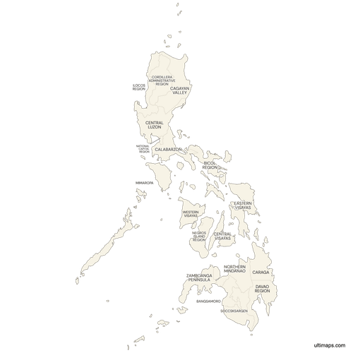 Preview of Labeled Philippines Map with Regions