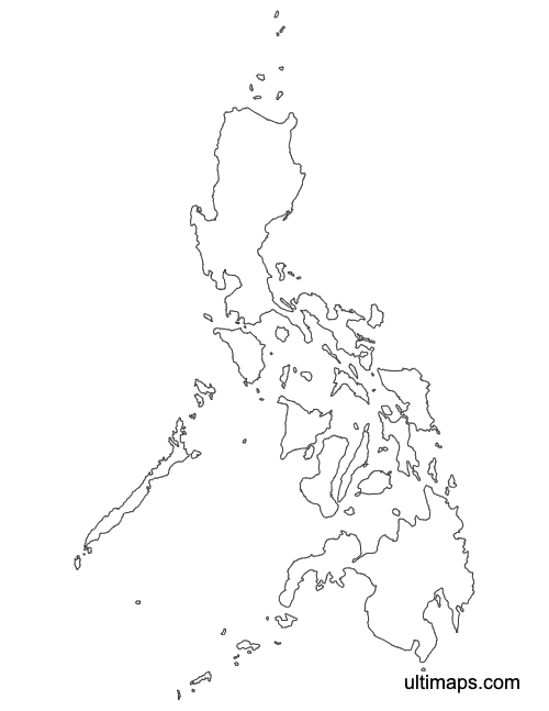 Preview of Outline Map of Philippines Regions (A4)